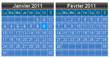 T�l�charger le mod�le de calendrier